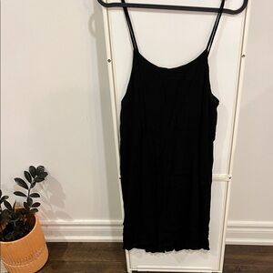 OAK + FORT Black Midi Slip Dress